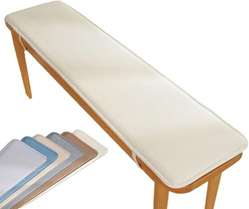 ZUOZHE Premium Bankauflage Outdoor & Indoor –Bierbankauflagen Wasserdicht & rutschfest – Für Gartenbank, Terrasse, Schaukel, Erkerbank, Bierzeltgarnitur(Beige,35x200cm)