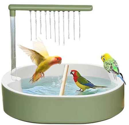 Vogeldusche – Automatischer für Vögel, mit Wasserhahn | Zubehör für den Innenbereich für Wellensittiche, , Kakadus, Sittiche und Kanarienvögel