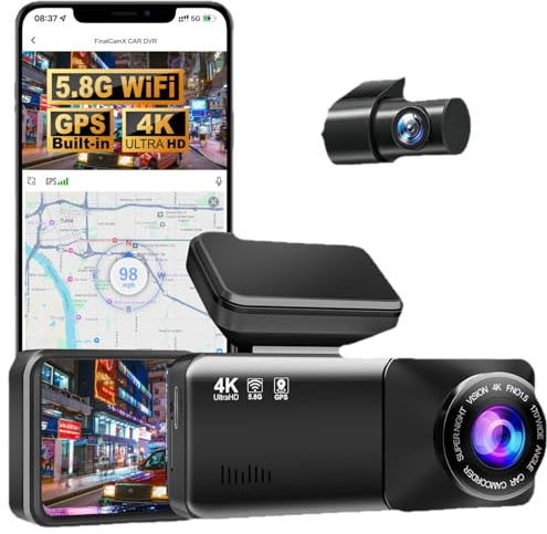 Osmo - Mivo Dashcam Pro Original, Dash Cam Front and Rear with Wi-Fi & GPS, Car Camera Cam with 170° Wide Angle, Night Vision, Free 64GB Card