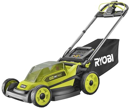 RYOBI Akku-Rasenmäher RY18LMXSP51A-0 ohne Akku & Ladegerät | 18 V ONE+ Brushless-Motor, selbstfahrend, 51 cm Schnittbreite, 3-in-1 Funktion mit Mulchen & Seitenauswurf