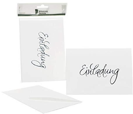 Rössler - Klappkarten Einladung DIN B6 Weiß, 5 Stück | Neutrale Einladungskarten DIN B6 für Geburtstag, Feiern und besondere Anlässe