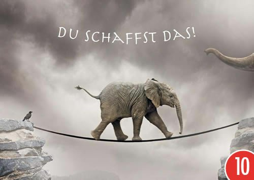 modern times 10er Set Postkarte LUSTIG - Motiv: DU SCHAFFST DAS, Anlass: Fun Alles Gute/Wünsche, Künstler/Verlag KOLBE, Sigi/GETTY IMAGES, Größe: A6