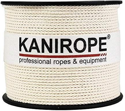 Kanirope® Baumwollseil COBRAID 1,5mm 100m Farbe Cremig Weiß 8-fach geflochten