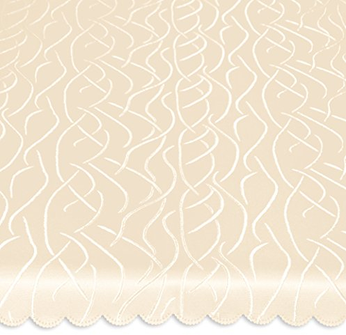 Unbekannt Tischdecke oval 130x220 cm Tafeltuch Struktur damast Streifen bügelfrei fleckenabweisend #1368 (Creme)