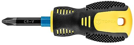 TOPEX Magnetisches Schraubendreher – Kreuzschlitzschraubendreher Chrom-Vanadium-Stahl mit magnetischen Spitze - Professioneller Handwerkzeug Schraubenzieher Schraubenziehgerät Schrauber PH2 x 38 mm