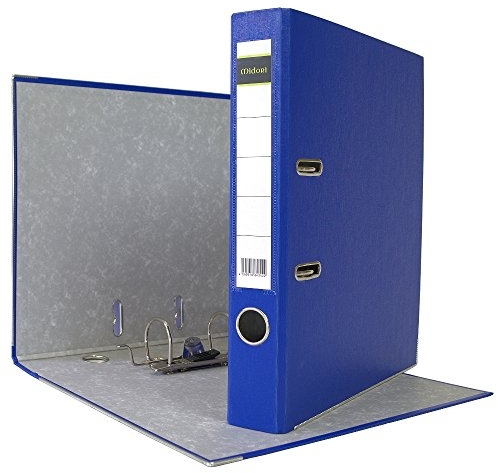 MIDORI Ordner PP-Color aus Kunststoff | 25er Pack Aktenordner 5 cm breit im DIN A4 Format in Blau | Schmaler Briefordner Ringordner mit austauschbarem Rückenschild