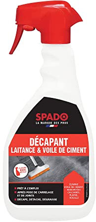 SPADO - Décapant Laitance & Voile de Ciment - Élimine Ciment, Calcaire, Rouille & Plâtre - Pour Carrelage & Sols Ciment - Formule Concentrée - Fabrication Française - 500ml