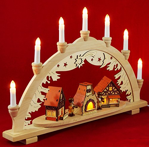 Wichtelstube-Kollektion XXL Schwibbogen Innenbeleuchtet Weihnachtsbäckerei Original Vogtland Souvenir Schwippbogen Lichterbogen