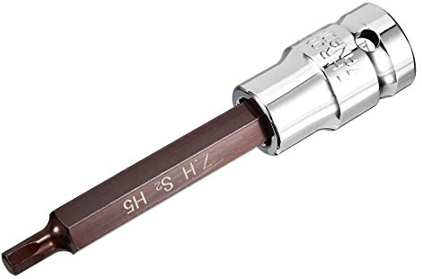 Sourcingmap 1/2 Drive x H5 (5mm) Hex Bit Socket, S2 Steel Bits CR-V Sockets 4 Length Use with Ratchet Wrench, Slide Bar, Extension Rod