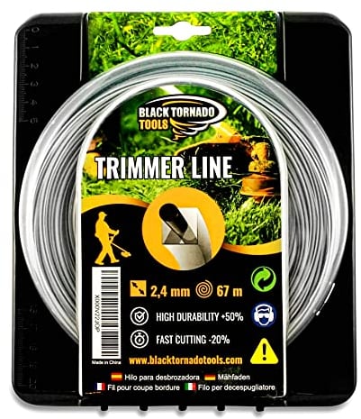 Hilo para Desbrozadora de 4mm Reforzado - Calidad Profesional Ultra - 2,4mm- 67m - Recambios Universal para Cabezal Desbrozadora Stihl - Embalaje Premium (2,4mm x 67m)