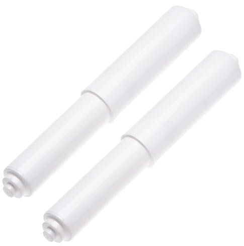 Hilltop Products 2 Pack White Toilet Paper Holder Spring Loaded Roller Replacement Rod