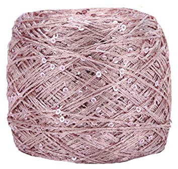 Clisil Filato di paillettes rosa scuro, filo di paillettes scintillanti, filato Fantasy Art, 100 g