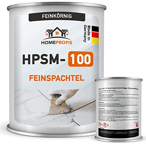 Home Profis® HPSM-100 Feinspachtel auf Epoxidharz Basis (3 kg) Spachtelmasse Füllspachtel Reparaturspachtel GFK Holz Beton Estrich Autoreparatur Bereichsausbesserung