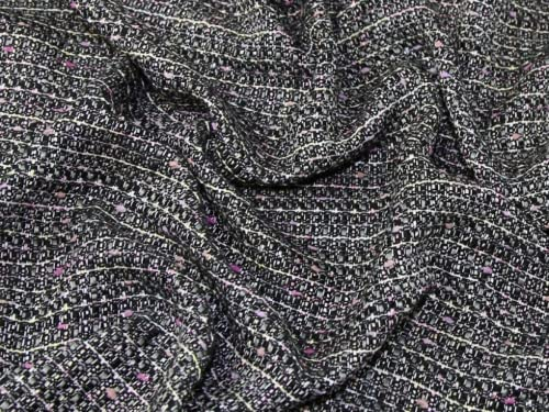 Minerva Crafts Tweed Anzugstoff, Meterware, Schwarz