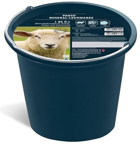 PANTO Mineralleckeimer L92 20kg – Leckschale für Schafe, Ziegen und Schalenwild, Leckstein ohne Kupfer mit Selen und Zink