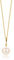 Orovi Schmuck Damen Halskette Gelbgold mit Kettenanhänger runde weiße Süßwasserperle 8.5 mm Kette aus 14 Karat (585) Gold, Länge Einstellbar 42-45cm