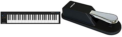 Nektar Impact GX61 USB MIDI Controller Keyboard with Nektar DAW Integration & NP-2 Piano Style Sustain Pedal - Black