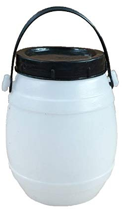 KS24 Weithalsfass 2,5 Liter mit Henkel Weiss Schraubdeckelfass Mostfass Wasser Saft Federweiser Kunststoff Plastik Fass