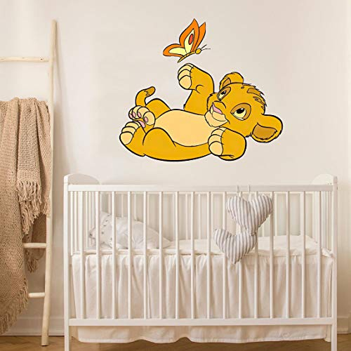 Wandaufkleber 3D König Der Löwen Simba Spielen Schmetterling Wandtattoo Kinderzimmer Kinderzimmer Cartoon Interior Wall Art