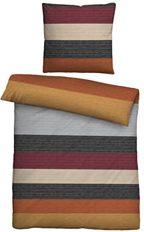 biberna 0616233 Satin Bettwäsche gelb 1x 135x200 cm + 1x 80x80 cm