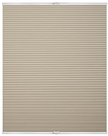 Lichtblick Thermo-Plissee Klemmfix, ohne Bohren, verspannt, Wabenplissee, Blickdicht, Hitzeschutz, Klemmträger, Energie und Heizkosten sparen Creme,60 cm x 210 cm (B x L)