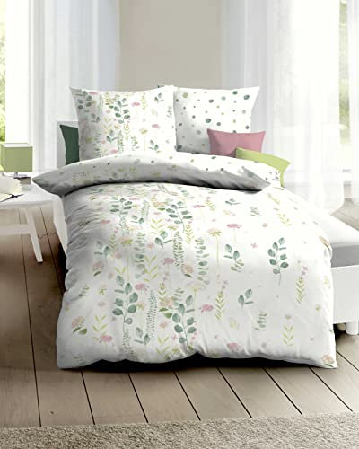 Original KAEPPEL Bettwäsche mit zeitlos modischen Motiven, Verschiedene Modelle und Qualitäten zur Auswahl (Eucalyptus, Einzelbett 140x200 | 70x90)