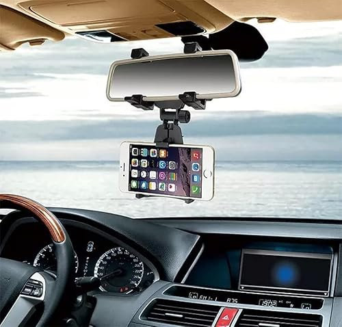 K-S-Trade Support Voiture pour Xiaomi Redmi 10 5G Compatible avec Xiaomi Redmi 10 5G Montage Porte-Smartphone Rétroviseur Mirror Holder Voiture Titulaire Holder Support De Téléphone Détenteur Noir