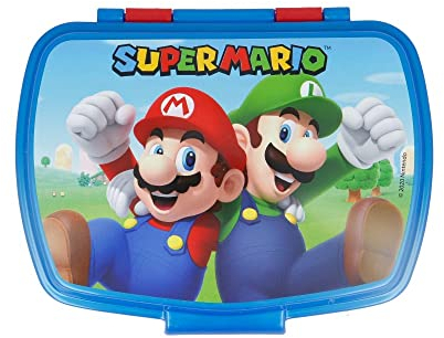 OM SUPPLIES Mario Sandwich Lunch Snack Box Bambini Bambini Scuola (Mario)