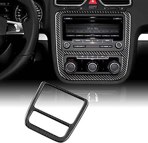 KUNGKIC Auto Zentrale Steuerung CD AC Panel Kohlefaser Aufkleber Dekorative Innenbereich Compatible with VW Volkswagen Scirocco 2009-2014 Zubehör
