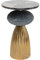 Kare Design Beistelltisch Masha, Gold/Schwarz/Grau, Durchmesser 43cm, Wohnzimmertisch, Beistelltisch mit Aluminiumgestell, Nutzfläche aus Marmor, Handgearbeitet, Unikat, 62x43x43cm (H/B/T)