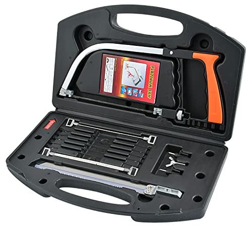 Hacksaw Set, Akamino 13 in 1Multi-Purpose Metal Handheld Hacksaw Tile Saw, Hand Saws for Cutting Wood, Glass, Tile, Metal, Ceramic, Rubber (Black)