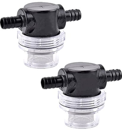 2PC RV Water Pump Filter,1/2 Inches Rv Water Inlet Filter Compatible With 3/8 Inches Raw Water Strainer Twist-On Pipe Sprayer For 12V DC 80 PSI Camper Marine Boat Lawn Beer Filter