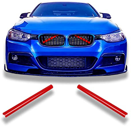 MCK Auto Kühlergrillleisten vorne, Kühlergrill-Zubehör, kompatibel mit F20 F21 F22 F23 F30 F31 F32 F33 F34 F36 F44 F45 F46 G11 G11 2 G300 G31 G32 G38 GT (Rot) 2 Stück