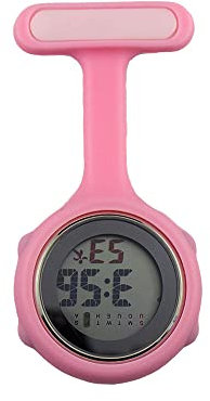 SagaSave Schwesternuhr mit Clip, Digital Krankenschwester Uhren Digitaler Bildschirm Stille Elektronische Leuchtende Krankenschwester Uhr für Doktor und Pflegepersonal, Rosa