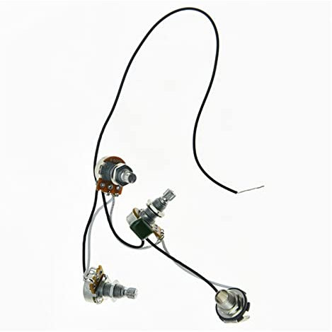 Electric Guitar Prewired Wiring Harness 500K Mini Pots 2V1T For Bass Guitar Electric Guitar Wiring Harness Kits