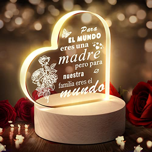 JIMMIDDA Regalo Día de la Madre, Regalo Mujer Lampara Nocturna, Lámpara de Acrílico Regalos Originales Amiga, regalo cumpleaños mujer, Mama Regalo para Cumpleaños, Navidad, Acción de Gracias (Mama)