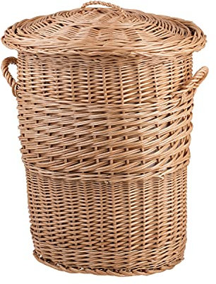 e-wicker24 Alles aus Weide Cesta,cesta,bandeja,bolsa de lavandería de mimbre natural (Classic 50)