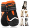 SlowTon Hundeschuhe Pfotenschutz, 2 Stück wasserdichte Hunde Schuhe Outdoor mit rutschfester Sohle, reflektierendem Klettverschluss Hundestiefel für kleine mittlere große Hunde Winter(S-Orange, Size6)