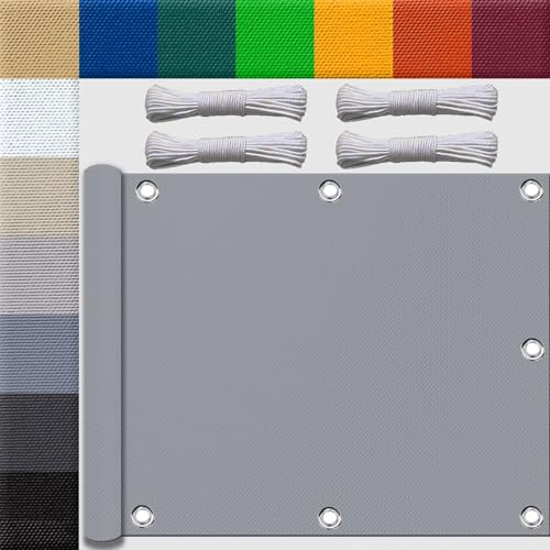 Ufamiluk sonnensegel wasserdicht 7x3m klein groß mini Balkon Windschutz Segeltuch Winterfest Windschutz Balkon für terrassenüberdachung Balkon überdachung Grau