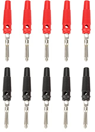 5 Paar P3008 Bananenstecker, 4 mm 32 a 1000 V Schraubanschluss Audio Klinkenstecker für Lautsprecherkabel, Wandplatte, Heimkino Audio Receiver Soundsysteme