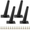 Fulushouxi Pieds de Meubles Réglables, 4 Pièces Pieds Réglables Inclinés de Table, Jambes de Table en Métal Noir pour Meuble, Canapés, Cuisine, Armoires, Lit Pieds, 15 cm de Hauteur