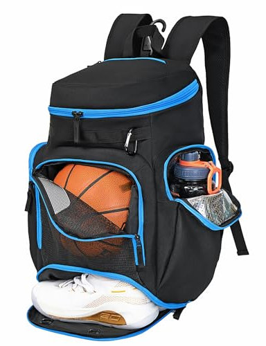 LARIPOP Basketball-Rucksack, große Sporttasche, Turnbeutel mit Ballfach und Schuhfach zur Aufbewahrung von Sportschuhen, Wasserflaschen, Laptops und täglichen Notwendigkeiten, weit verbreitet in