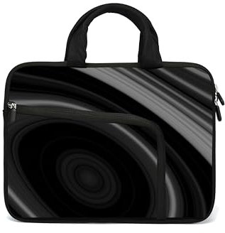 11 12 12.1 12.5 14 15 15.4 15.6 Inch Laptop Carrying Sleeve Case with Pockets,Soft Neoprene Computer Cover Handle Bag, Cool Black, For 11 11.6 12 12.1 12.5 Inch