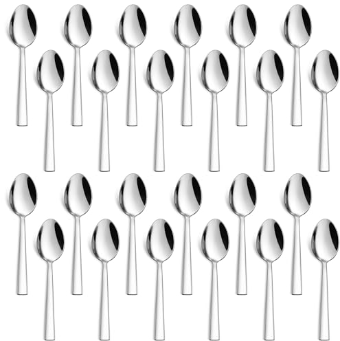 Homikit Teelöffel 24 Stück, Edelstahl Kaffeelöffel Dessertlöffel Espressolöffel, 13,5cm, Klein Löffel für Hause Restaurant Café, Spülmaschinenfest