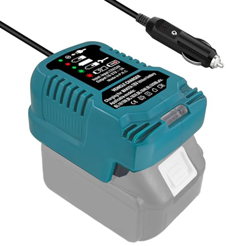 BTRUI Mini Car Charger for Makita 18V Battery, Portable Rapid Car Charger, 1/4 Size of DC18RC, Cigarette Lighter Plug (Only for 18V Battery)