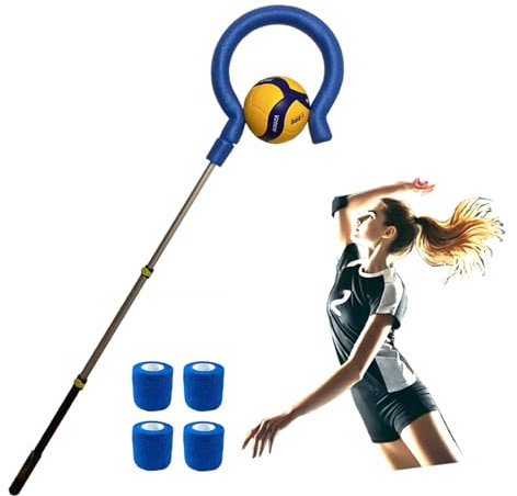 SOEZmm Volleyball Spike Trainer Pro SPT5007 – Premium Trainingsgeräte für Volleyball, Aufschläge & Blocken – Verstellbarer, leichter Aluminiumstab & sicherer Ballhalter – Fragezeichen-Haken, Ohne Ball