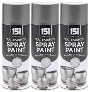 SDMAX Silver Metallic Spray Paint, Fast Drying, Gloss Finish, Non-Cracking, Easy To Use, Long Lasting, Lightweight And Portable, Indoor And Outdoor Use, 400ml (3PCS)