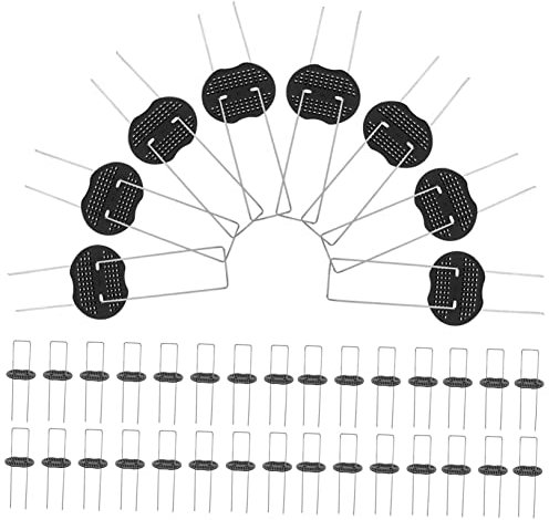 YARNOW Landschaftsgärtnägel – 40 U-förmige Befestigungsnägel Mit Kunststoffscheibe Eisennagel-Set Für Zäune