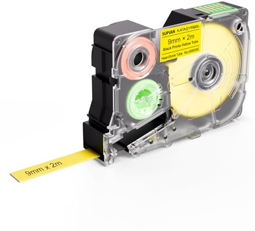SUPVAN G15M Guaina Termorestringente 2:1, Giallo per Isolamento Cavi, Marcatura, Fascicolazione Cavi (diametro 4,8 mm, 2 m)