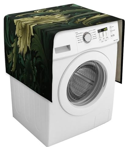 Dark Green and Green Style Appliance Protective Cover Stand Mixer Cover Rectangle Dustproof Cover for Protecting Upright Freezers Beverage Refrigerator for Kitchen